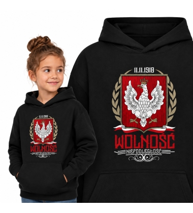 Bluza z kapturem dziecięca Patriotyczna  WOLNOŚĆ